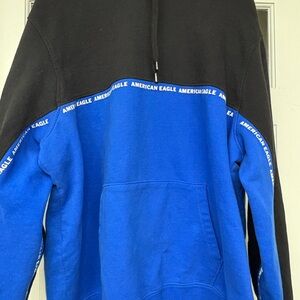American Eagle Outfitters Black and Blue Men's Hoodie